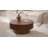 31.5" Walnut Fluted Drum Coffee Table with Storage for Small Spaces-117179474