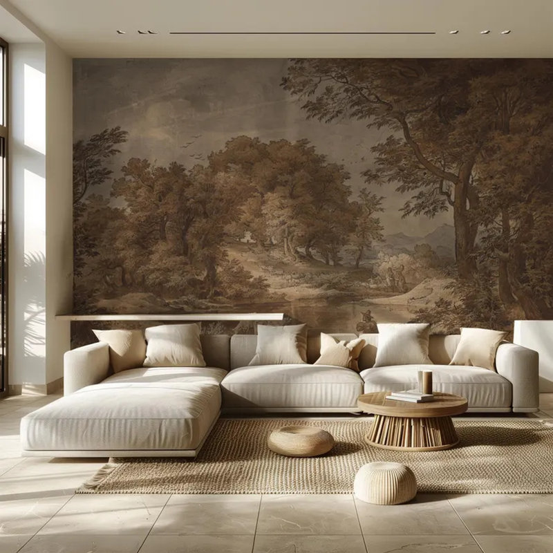 Sepia Forest Whispers, 110.04" L x 161" W