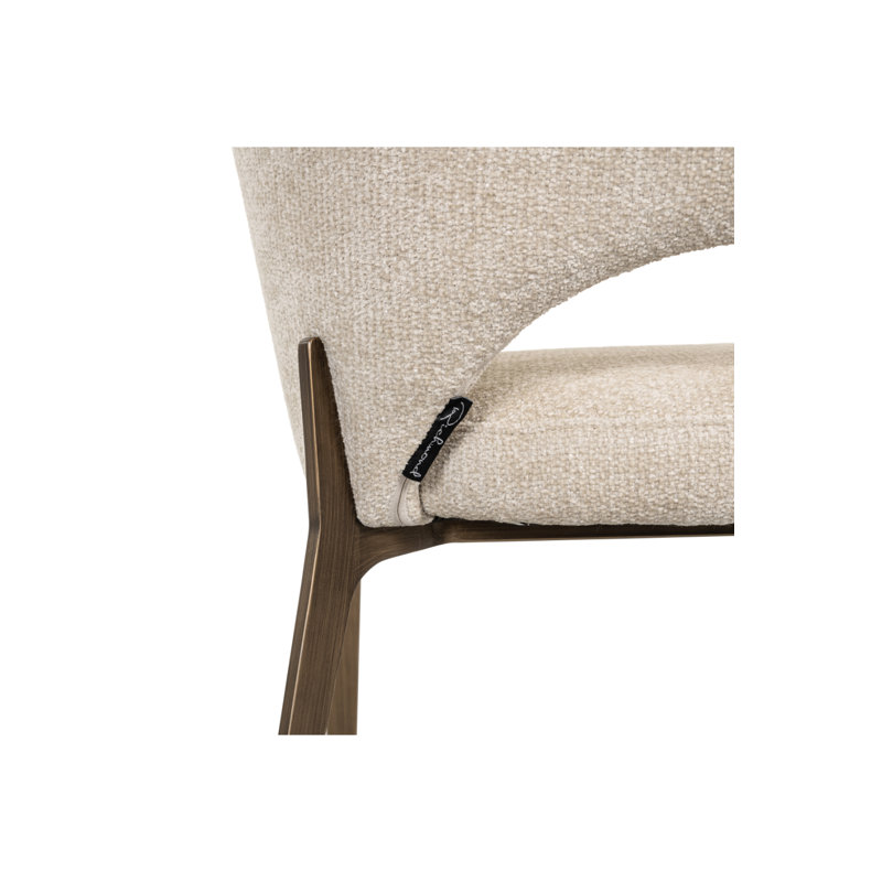 Dining Chair Upholstered Arm Chair, Cream