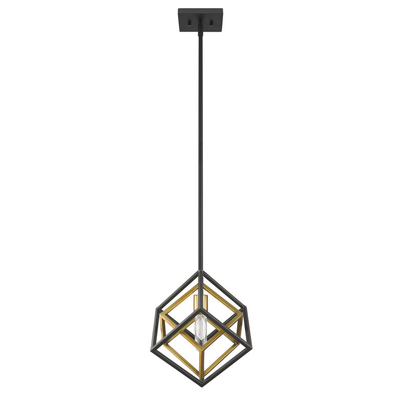 Luminaire suspendu géométrique 1 lumière Goulart, Vieux laiton / bronze