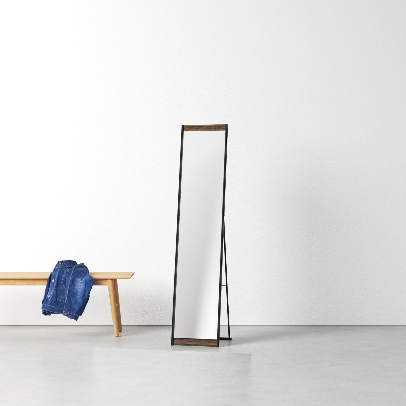 Morrell Rectangle Floor Mirror, Walnut