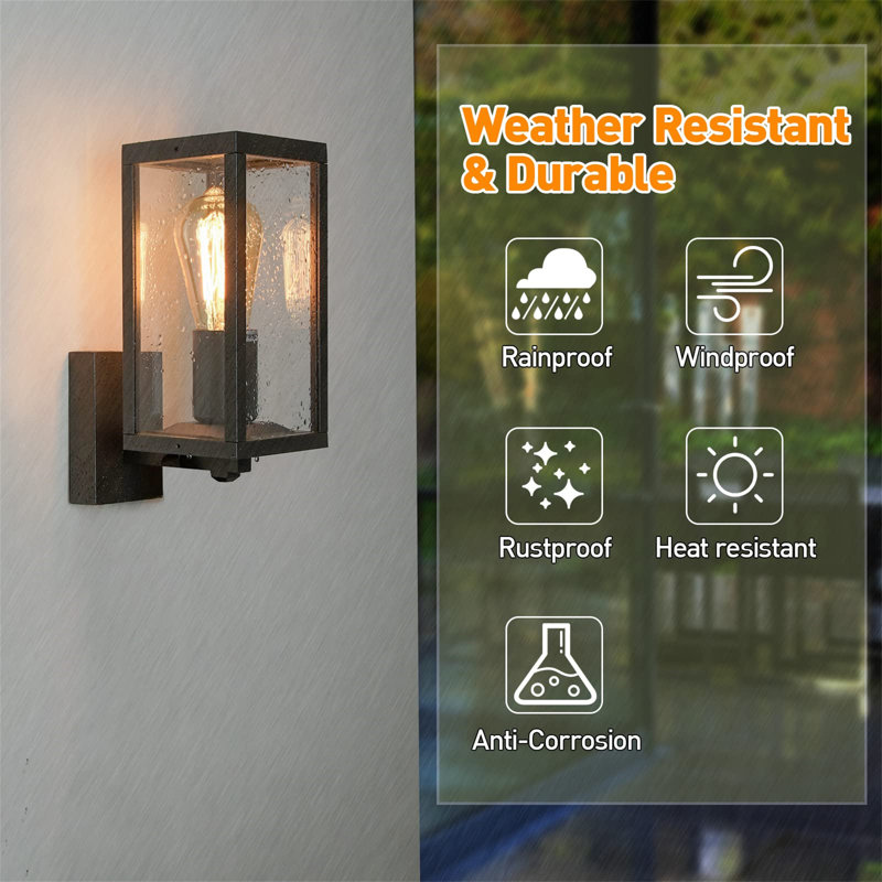 Muzammil 27cm H Plug-in Outdoor Wall Lantern with Dusk to Dawn