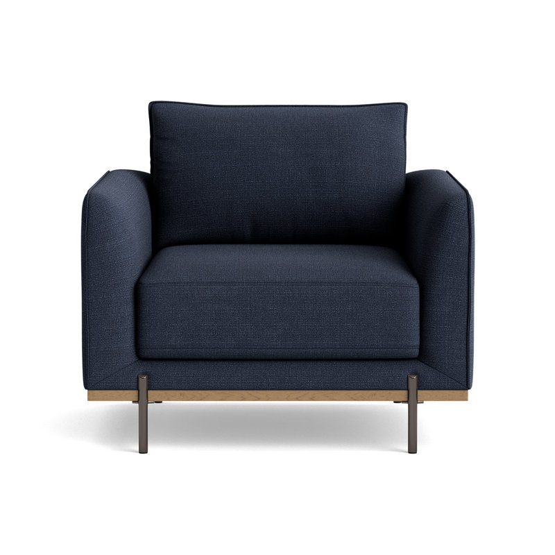 Fauteuil d'appoint en velours azur, vert olive, Velours de minuit