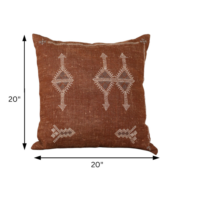 Hand Embroidered Boho Throw Pillow Cover