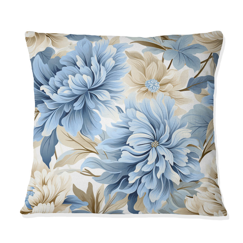 Floral Throw Pillow, 16" H x 16" W