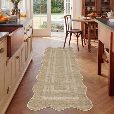 Tapis festonné lavable à poils courts pour chambre d'enfant