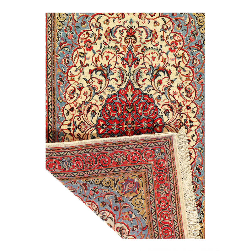 Isabelline 1980S Fine Hand Knotted Silkroad Sarouk Rug - 3'7'' X 5'8''