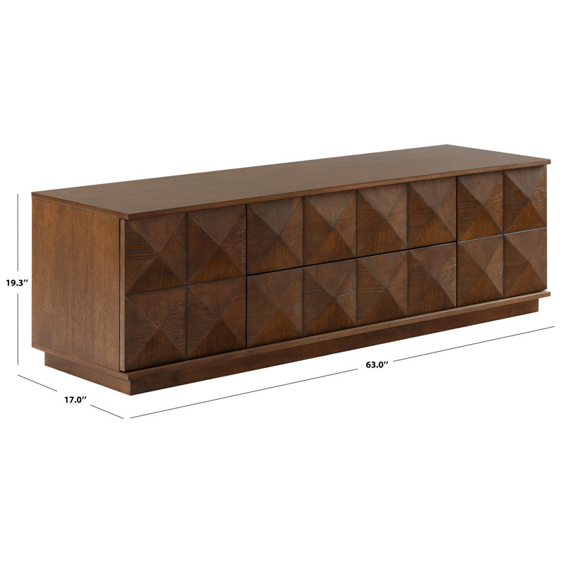 Patty 4 Door Wood Media Stand, Walnut