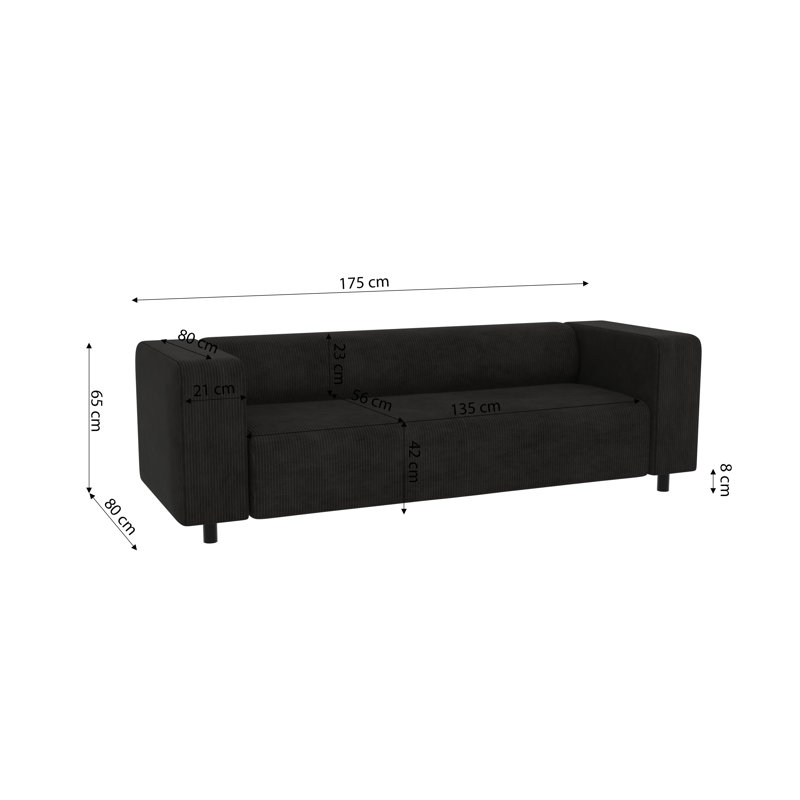 Sofie 2 - Piece Living Room Set, Black