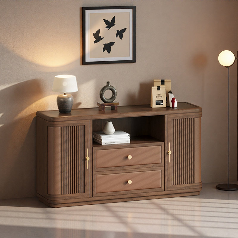 Nouveau meuble d'appoint de coin arrondi de style chinois, H 31,5 po x l 55,12 po x P 15,75 po