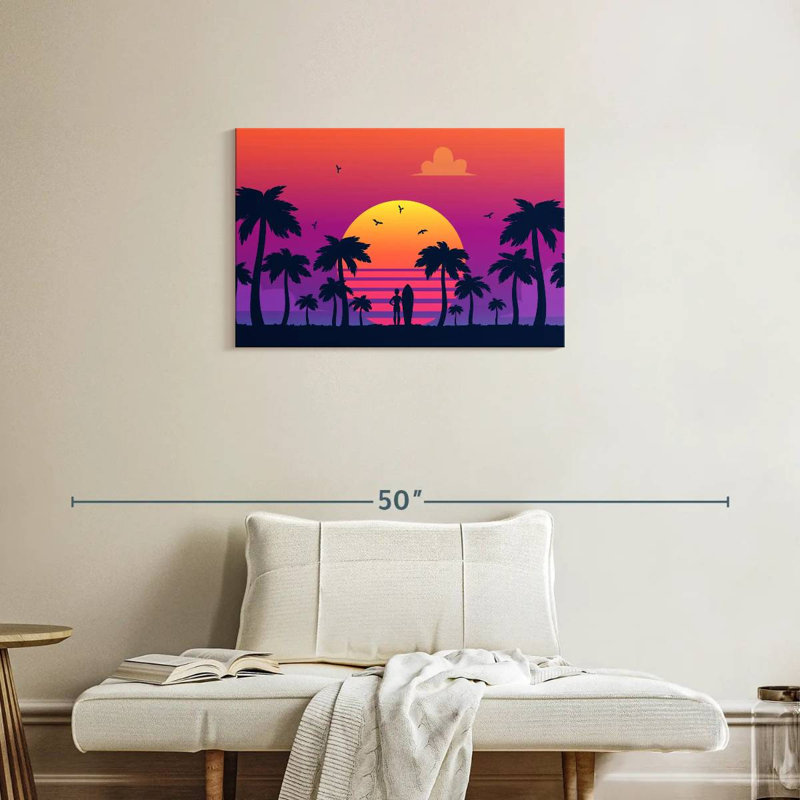 Coucher de soleil au néon Gillard, H 20 po x l 30 po