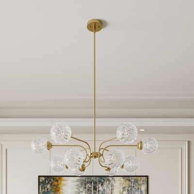 Veturia 16-Light Sputnik/Sphere Chandelier with Textured Glass Globes