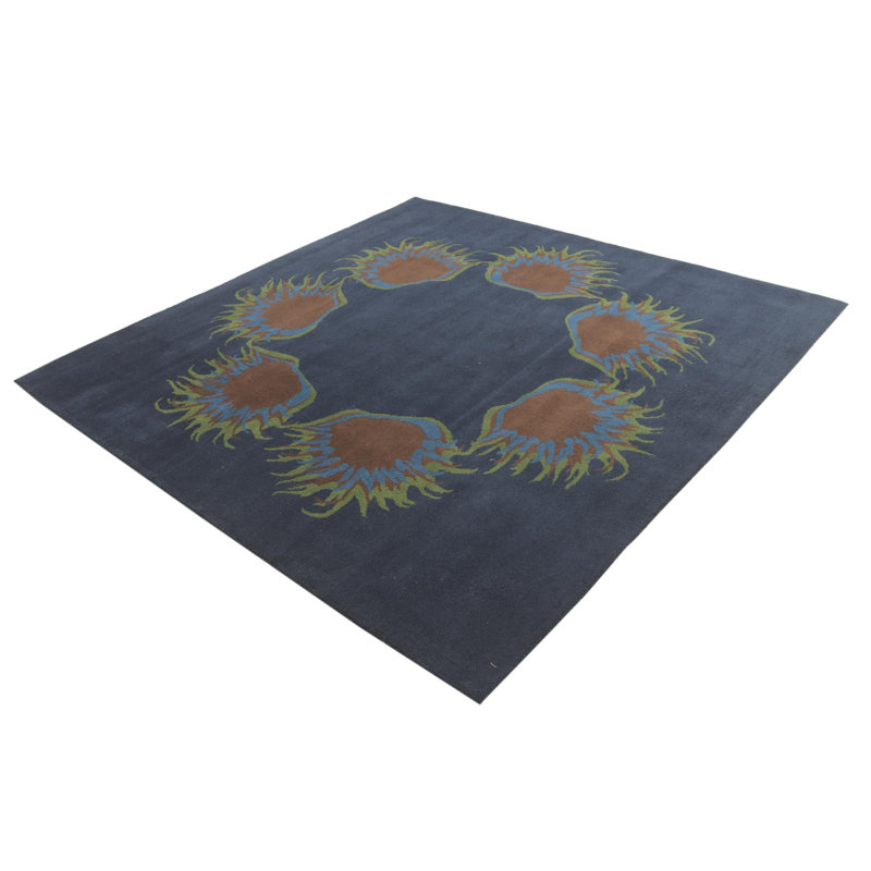 Tapis carré bleu marine Jaycee