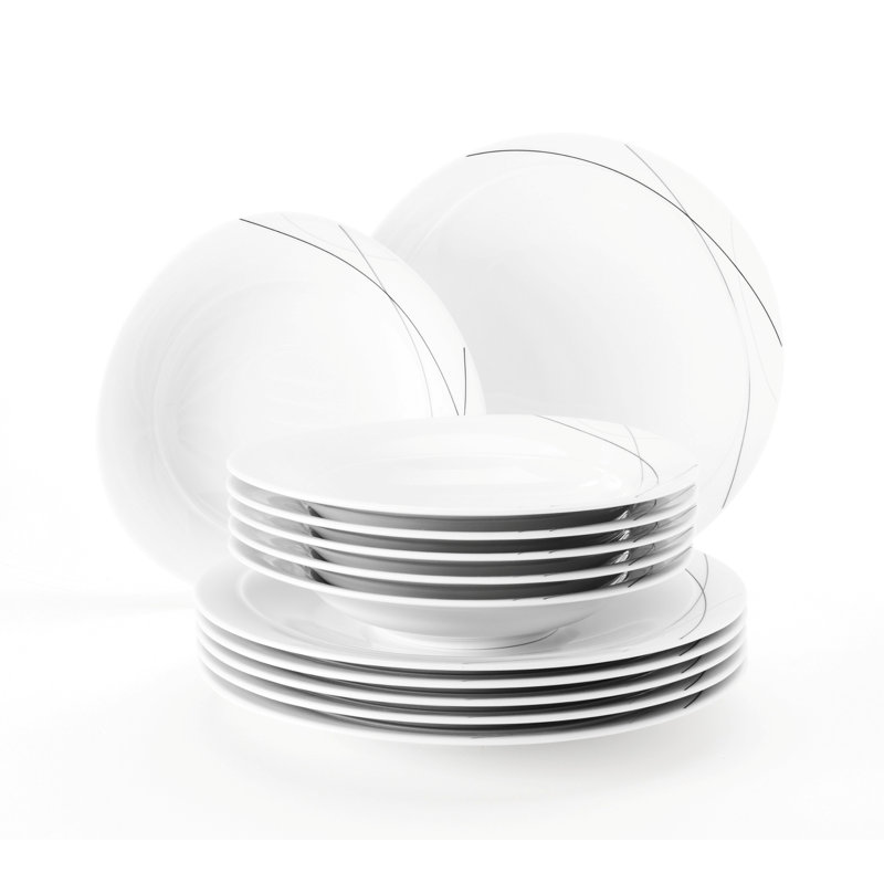 Trio 12 Piece Dinnerware Set, Service for 6, Highline