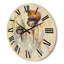 Souris assise sur une horloge murale en bois coquelicots-63903297