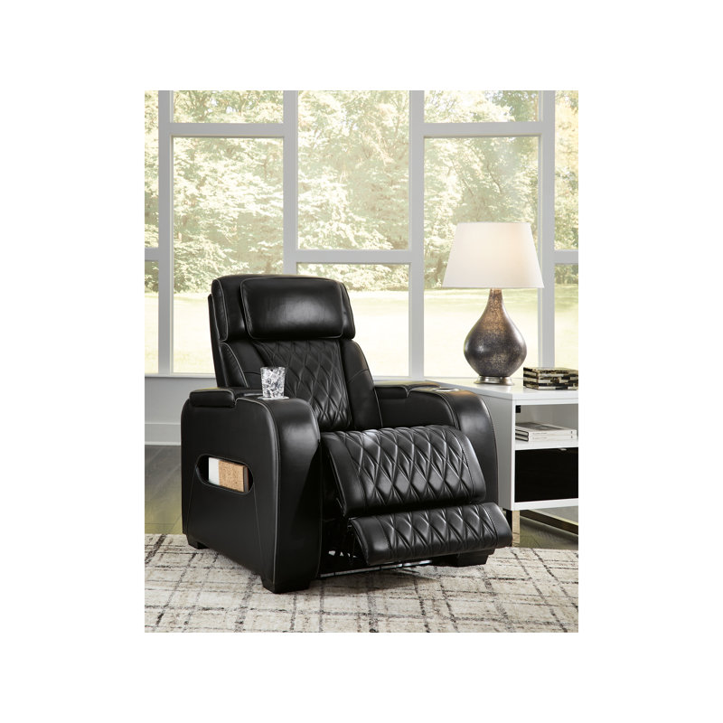 Fauteuil inclinable en cuir Boyington, Noir