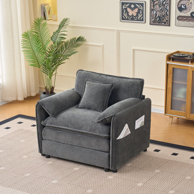 Canapé modulaire surdimensionné moderne en chenille, fauteuil confortable pour le salon