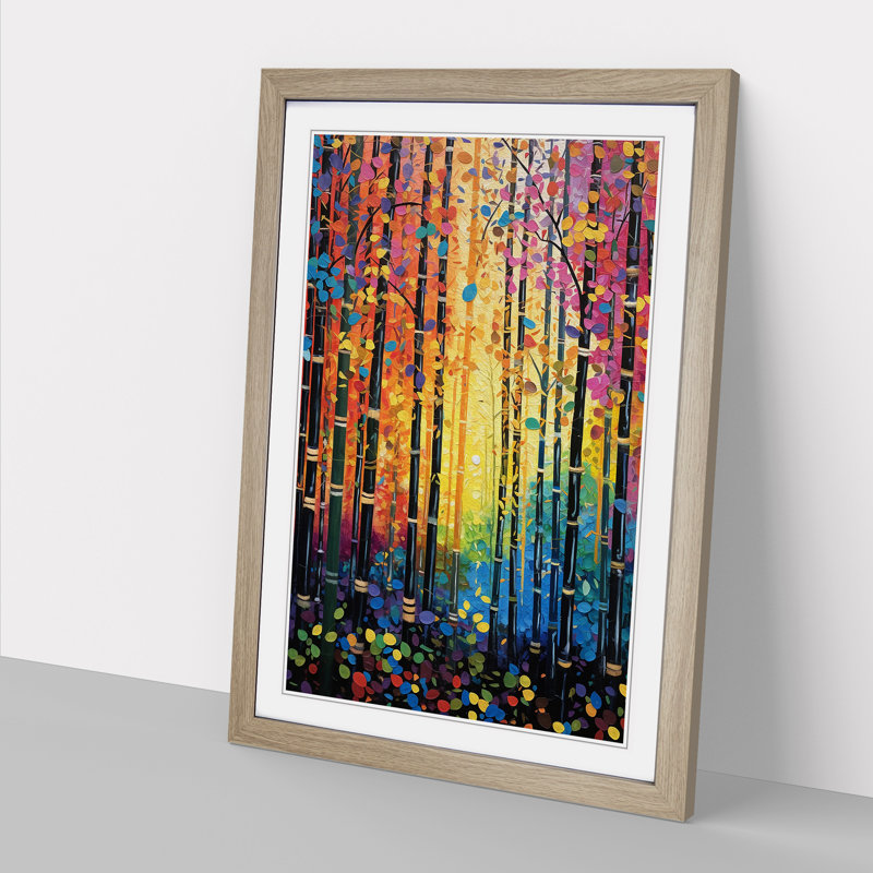 Single Picture Frame Print on Wood, Oak Framed, 34cm H x 25cm W