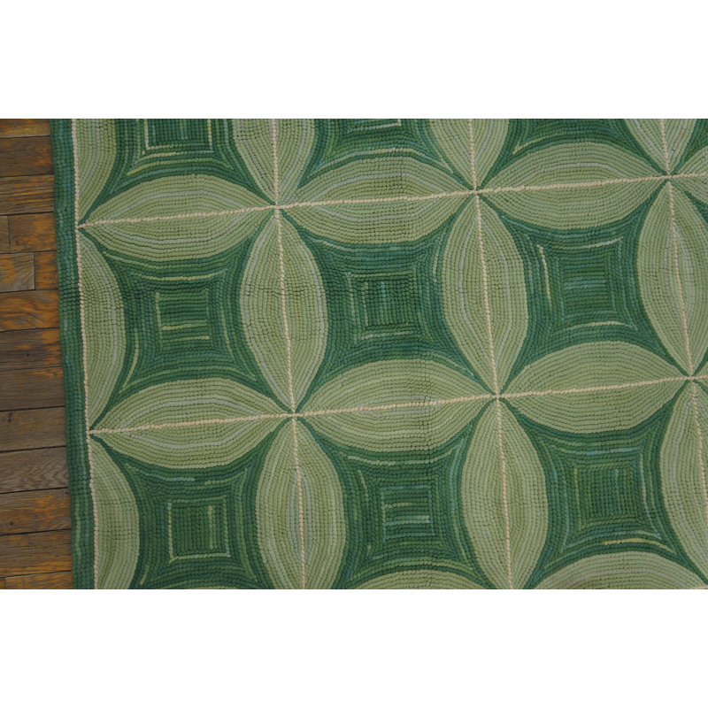 Hand Hooked Wool Geometric Area Rug
