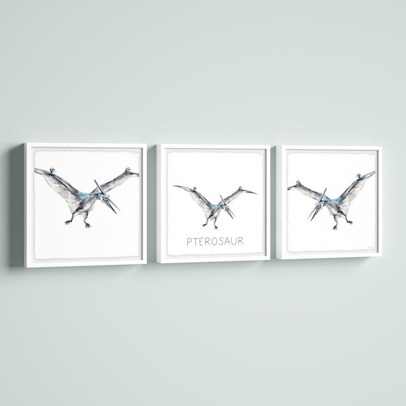 «Bat Bat Winged Pterosaur», ensemble de 3, reproduction encadrée, H 12 po x l 36 po x P 1,5 po