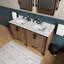 60 po L x P 22 po Meuble-lavabo rustique pour salle de bain avec comptoir en quartz blanc et miroirs - sections à fermeture en douceur, teinture pour griffes, deux armoires de rangement pour salle de bain double de 60 po avec composants de 22 po-2064328391