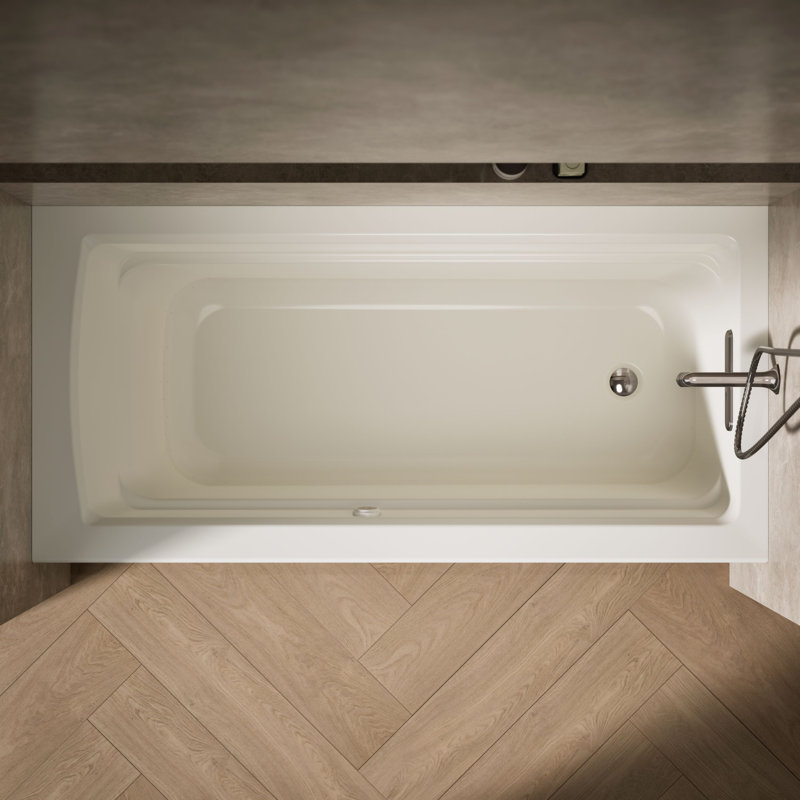 Archer® 66" X 32" Integral Apron Heated Bubblemassage™ Air Bath with Left-Hand Drain, Biscuit, Right