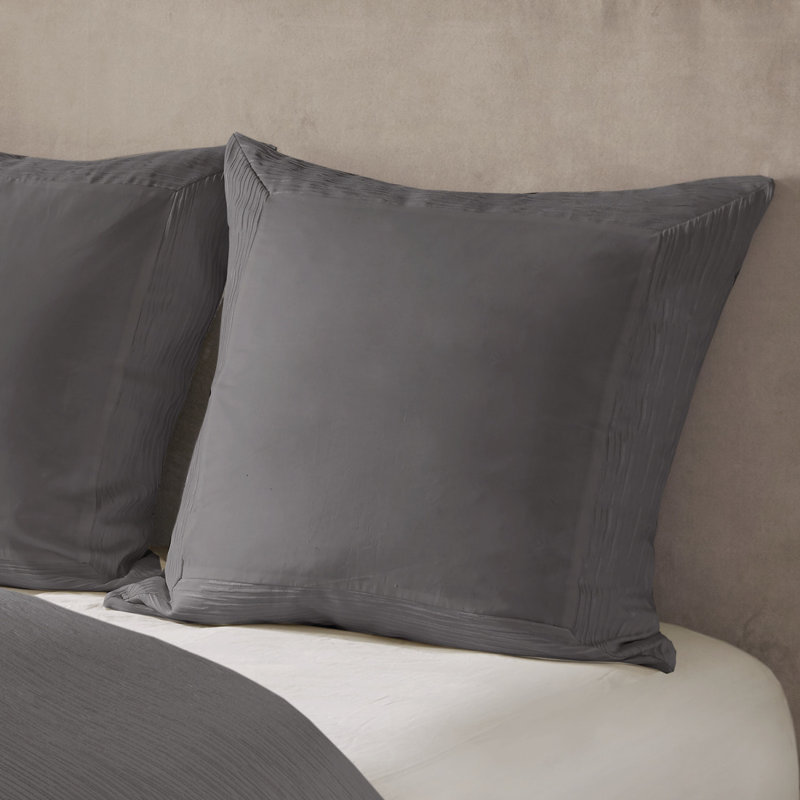 Taie décorative européenne en mélange de coton Hanae, blanc