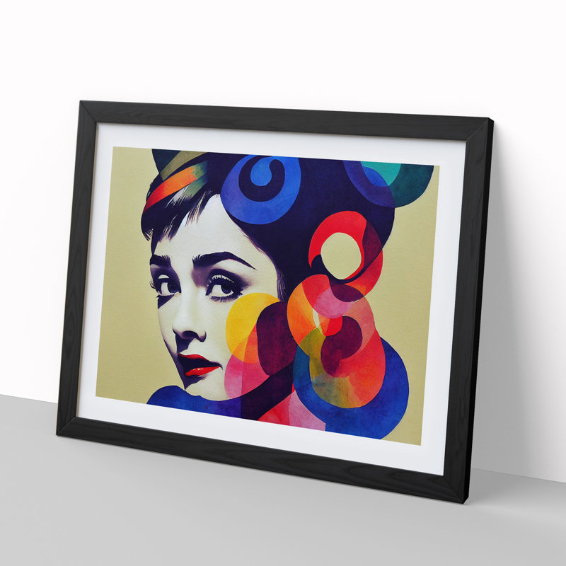 Colourful Woman Vol.3 Abstract - Framed Print, 25cm H x 34cm W x 2cm D, Black Framed