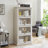 Retro Versatile 4 Tier Glass Display Cabinet With Flip Up Glass Doors And Ample Storage Space-1329284423
