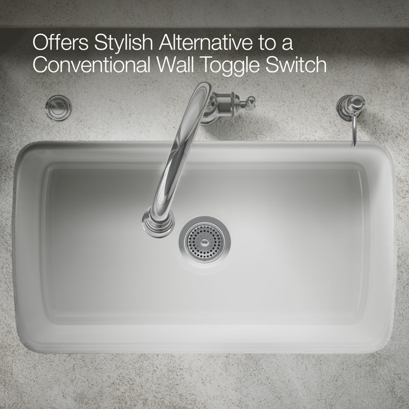 Garbage Disposal Air Switch Button, Polished Chrome