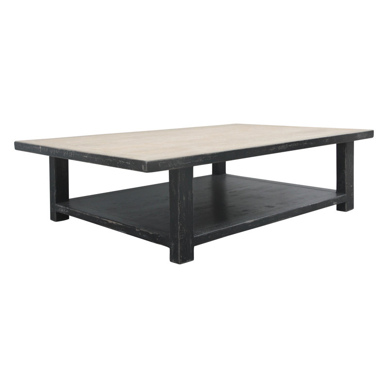 Solid Wood Coffee Table, 17" H x 67" L x 43" W, Off White