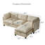 Canapé modulaire en L 96,5 pouces avec repose-pieds, tissu en chenille doux, rangement et sièges confortables pour le salon-129584182-129584184