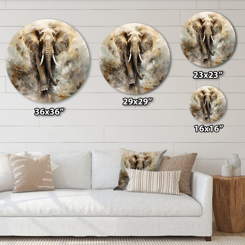 Topi - animaux, art rond en métal, H 16 po x l 16 po
