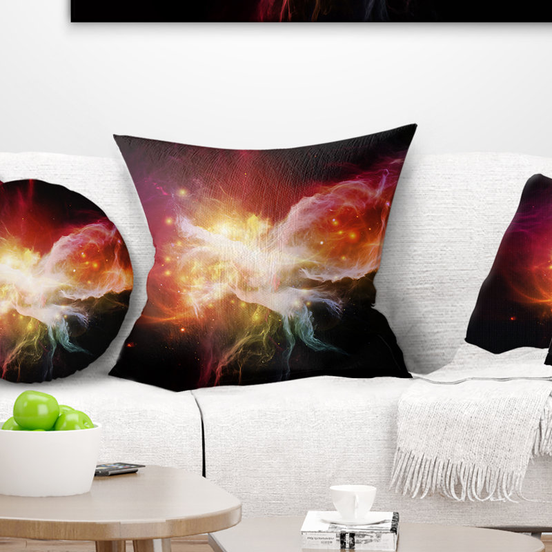 Élégance des nébuleuses - Coussin imprimé abstrait, 16 po x 1 po, Coussin décoratif