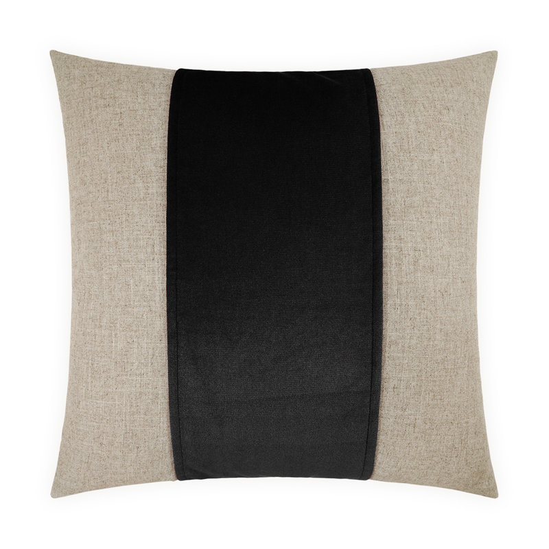 Jefferson Band Throw Pillow, Black, Square 22"