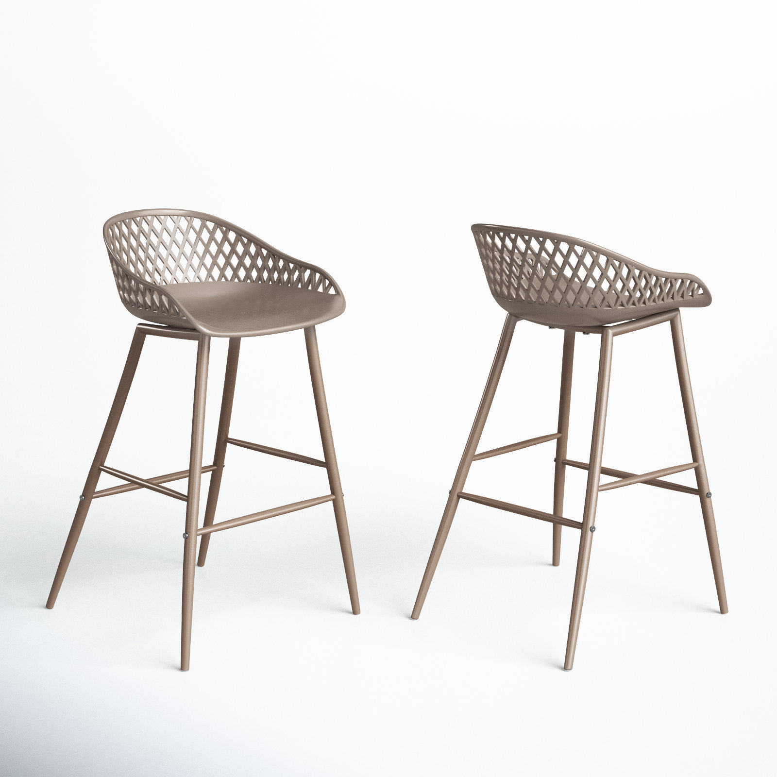 Newark Patio Bar Stool, Taupe, 25.5"