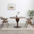 White wax wood round table and chair combination