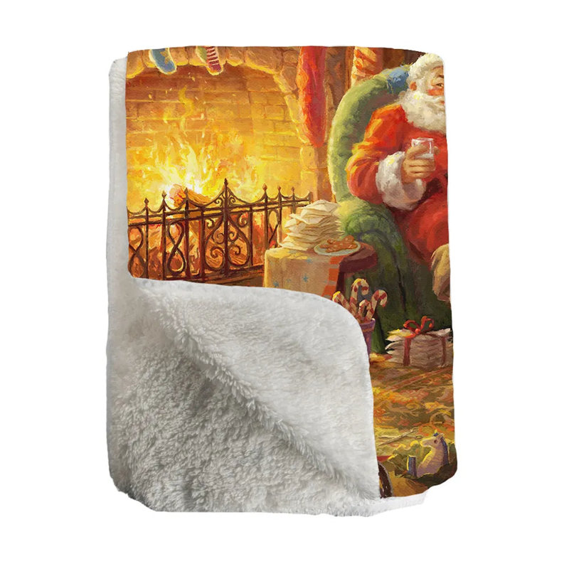 Jeté en sherpa Thomas Kinkade