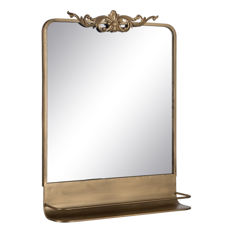 Metal Rectangle Mirror with Shelves