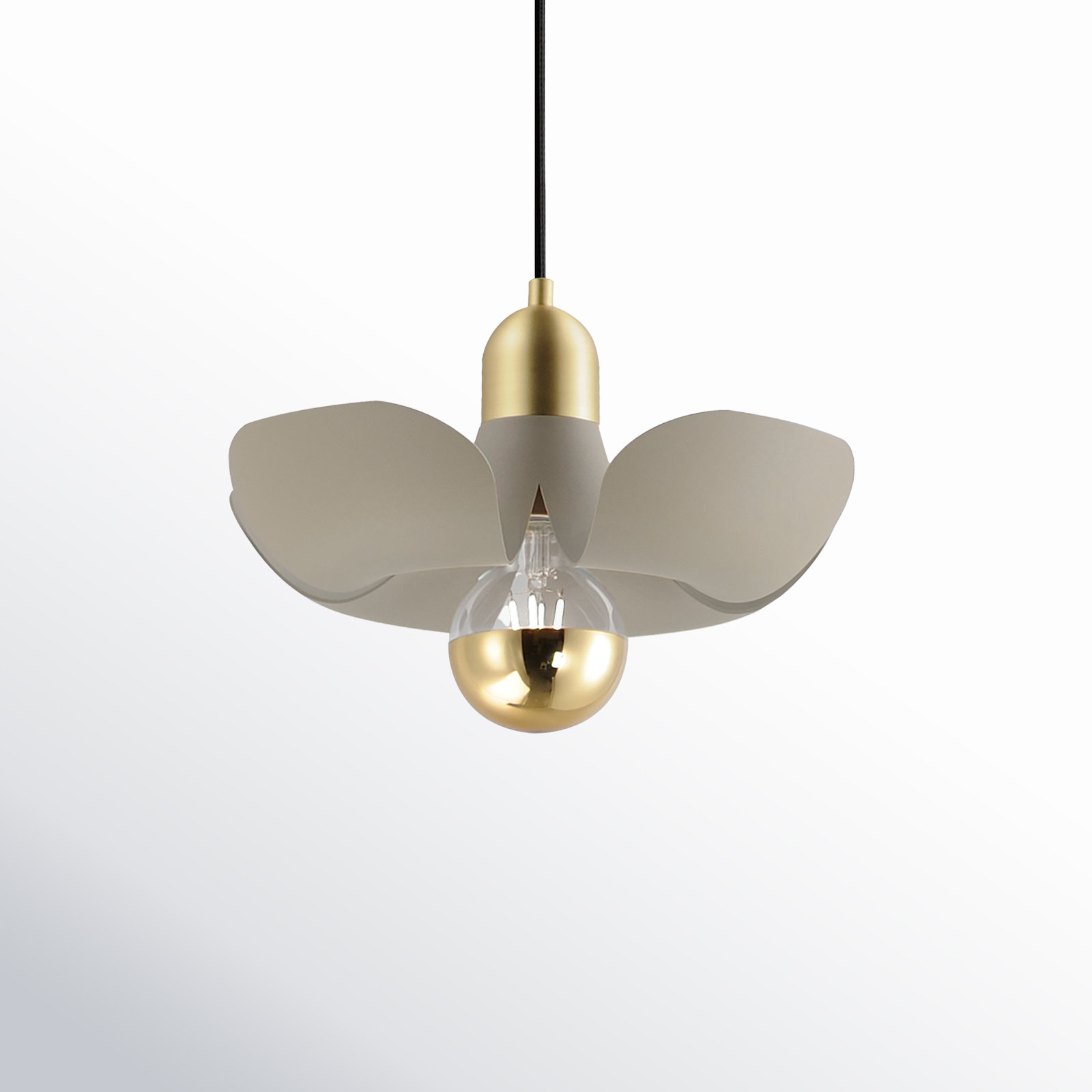 Miruna Single Light Dimmable Pendant, Satin Brass/Silver Gold