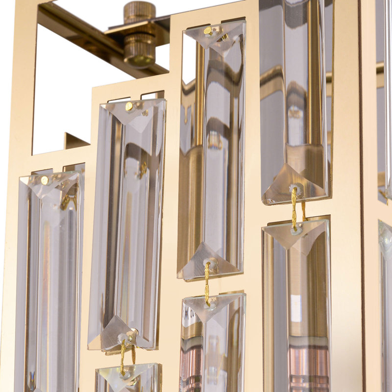 Luminaire suspendu rectangulaire en cristal moderne à 1 lumière