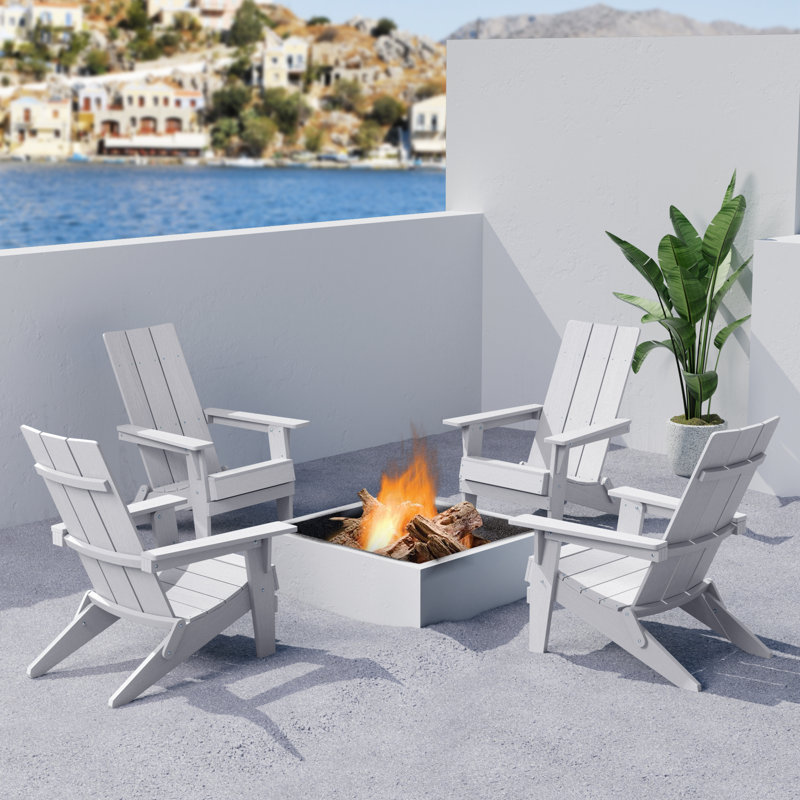 Foldable Outdoor Adirondack Set, White