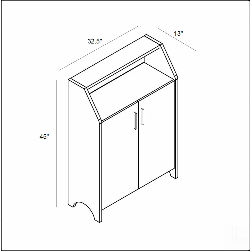 Armoire à chaussures avec cinq tablettes, Noir