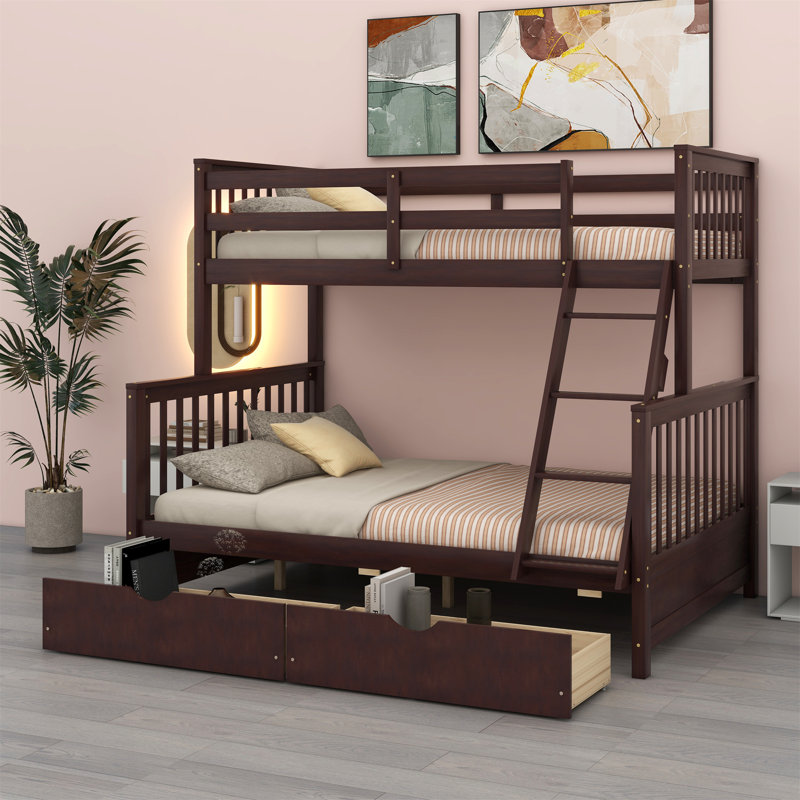 Fortunate Kids Twin Over Full Bunk Bed, Espresso