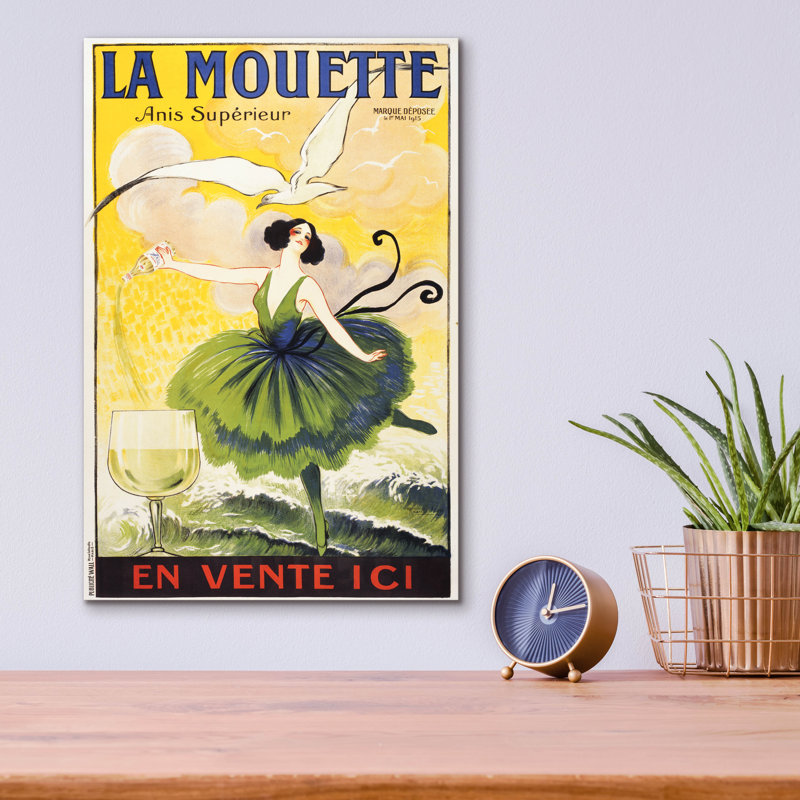 'La Mouette' by Vintage Posters, Acrylic Glass Wall Art, 16" H x 12" W x 0.13" D
