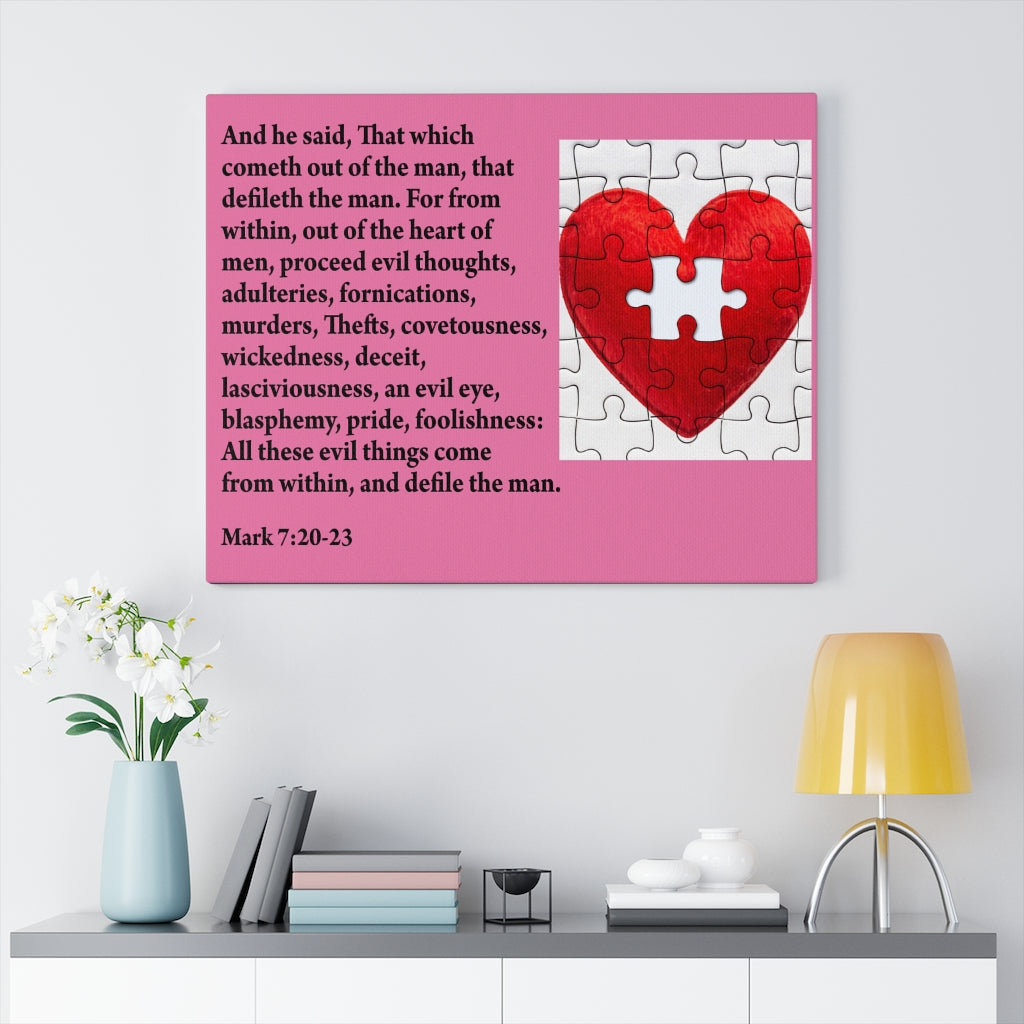 Blue Elephant From Within Mark 7:20-23 - Wrapped Canvas Typography ...