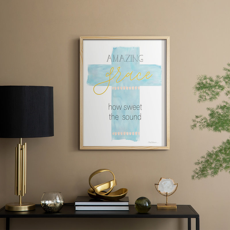 Impression encadrée «Amazing Grace» - bois massif, Natural, H 11 po x l 9 po