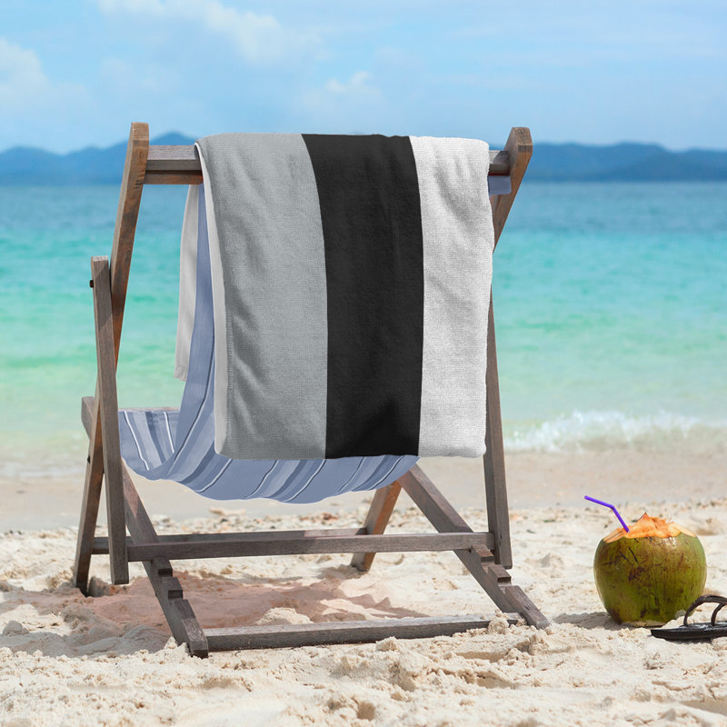 Beach Towel, Black/Gray/Ivory