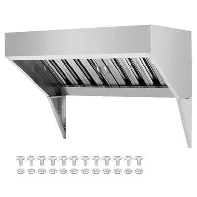 Hotte murale commerciale - 201 filtres à huile détachables en acier inoxydable, 4 pi, résistants à la rouille