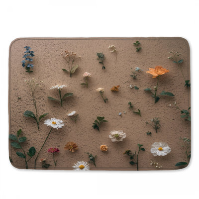 Tapis de bain à motif de fleurs sauvages assorties